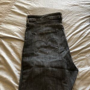 Levi’s Charcoal Grey Distressed Skinny Jeans